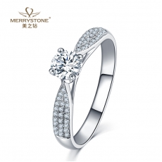 白18K金钻石女戒