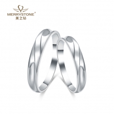 白18K金情侣对戒/男戒