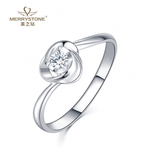 白18K金钻石女戒