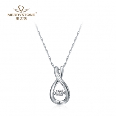 玫瑰/白18K金钻石吊坠