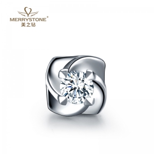 白18K金钻石耳钉