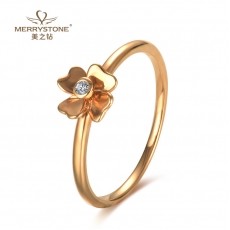 玫瑰18K金钻石女戒