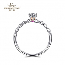 分色18K金钻石女戒——十分爱系列