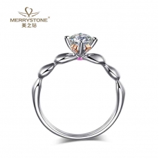分色18K金钻石女戒——爱闪耀